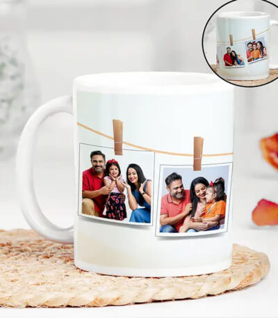Personalised Memory Mug with five custom photos and recipient name