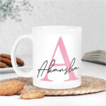 Personalised white ceramic Name Impressions Mug with custom recipient name