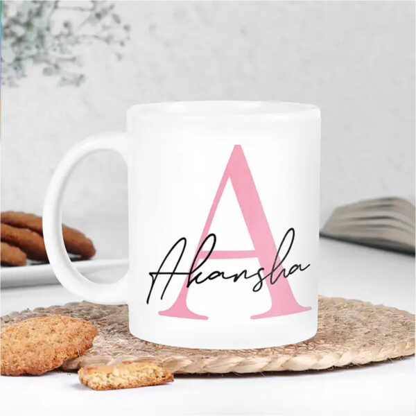 Personalised white ceramic Name Impressions Mug with custom recipient name