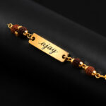 Premium Rudraksha Rakhi for Brother | Traditional Handmade Sacred Raksha Bandhan Rakhi | Designer Thread with Beads | Gift for Bhai - Image 3