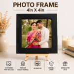 Personalized 4x4 Inch Photo Frame with Wooden Stand - Image 5
