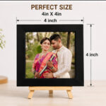 Personalized 4x4 Inch Photo Frame with Wooden Stand - Image 6